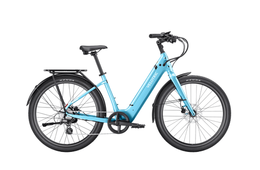 Velotric Breeze 1 eBike in Ocean Mist color, side view, against a plain background