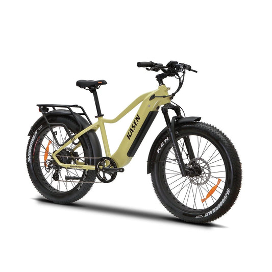 Black Kasen Ranger eBike, ready to ride, shown in product image with 15AH and 20AH battery options.