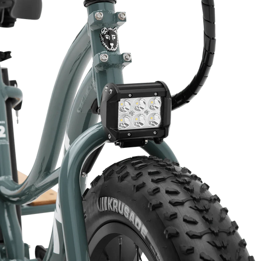 Black MURF Higgs Cargo Fat Tire eBike, side view, showcasing sturdy frame and large tires