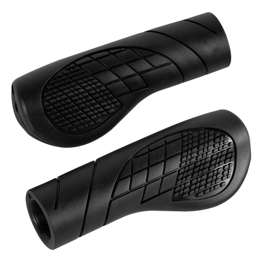 Black eBike grips with textured surface, product image on white background