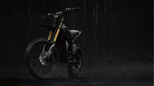 Black eMOTO Tork Pro Sport electric bike, side view, showcasing sleek design and sporty frame