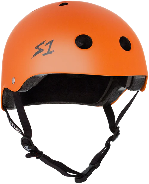 Bright orange S1 Lifer eBike helmet in X-Large size, shown from a side angle against a plain background.