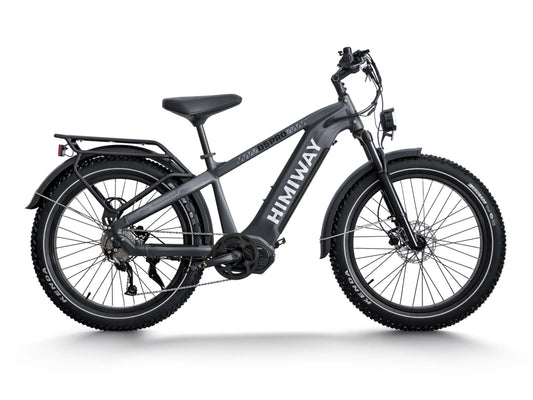Himiway D5 Pro Step Over eBike in Space Grey, side view, isolated on white background