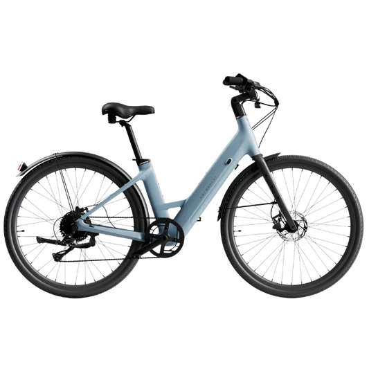 Urtopia Carbon Classic Step Thru eBike in Glacier Blue, side view, product image