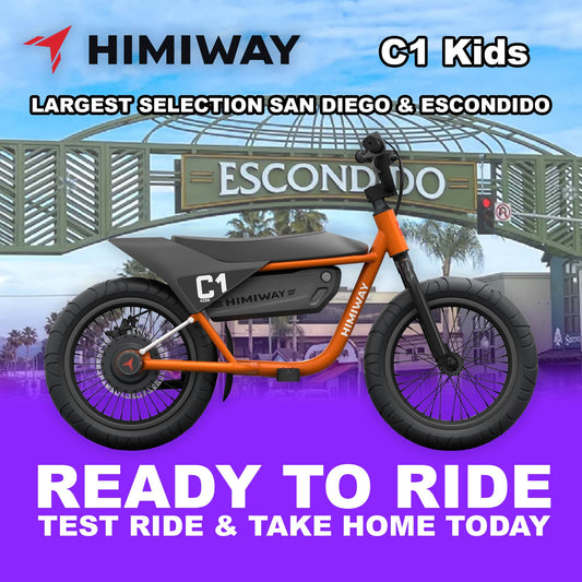 Orange Himiway C1 eMOTO eBike, ready to ride, side view against a plain background