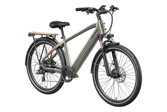 Side view of the MOKWHEEL Asphalt 2.0 eBike in a studio setting, showcasing its sleek frame, battery integration, and modern design features.