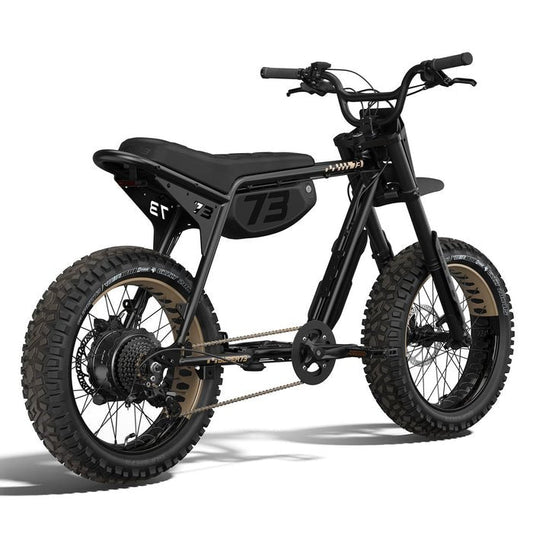 SUPER73 Z Adventure Series SE eBike in Blackout color, shown in its original packaging box, unopened and ready for assembly.