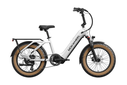 Mokwheel Scoria 2.0 in White, side view, in store and ready to ride at eBike Super Shop San Diego