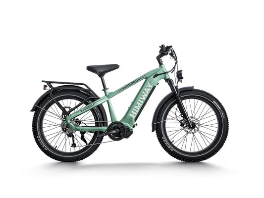 Green Himiway D5 Pro Step Over eBike side view against a white background