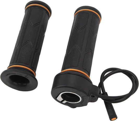 Super73 full twist eBike throttle in black with tan accent, product image on white background