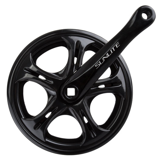 Black single-speed eBike crank set product image
