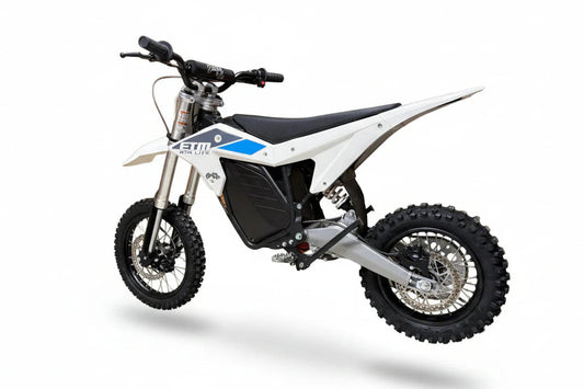 Electric bike Electro & Co ETM RTR Lite, black frame, upright handlebars, front suspension, displayed in a showroom setting.