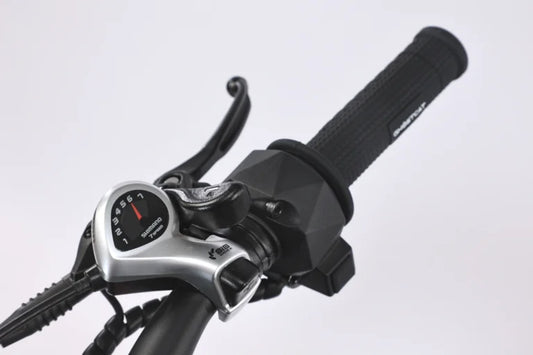 A black eBike Ghostcat F3.3 shown from a side angle, featuring a sturdy frame, thick tires, and a sleek, modern design.