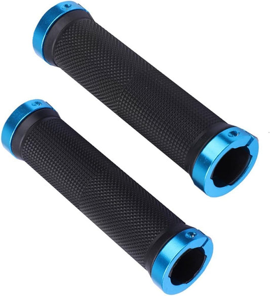 Black and blue eBike grips, product image on a white background, 1200px wide
