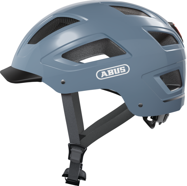 Abus Hyban 2.0 eBike helmet in medium size, blue color, displayed in-store