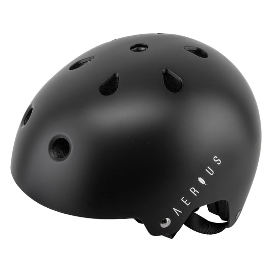 Matte black eBike helmet Aerius accessory, side view, on white background