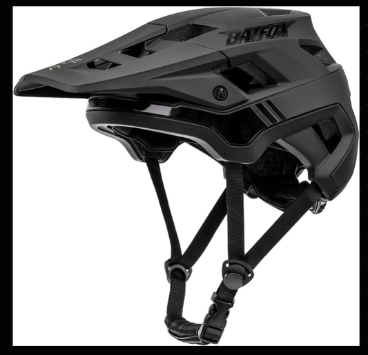 Black eMTB helmet designed for electric bike riders, featuring a sleek and durable construction.