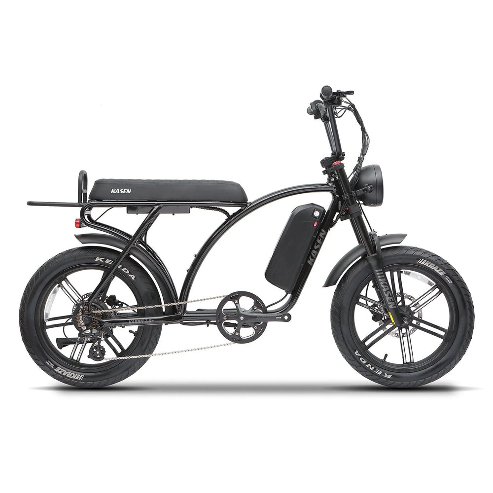 Black Kasen Kabbit Plus 2.0 electric bike, side view, against a plain background