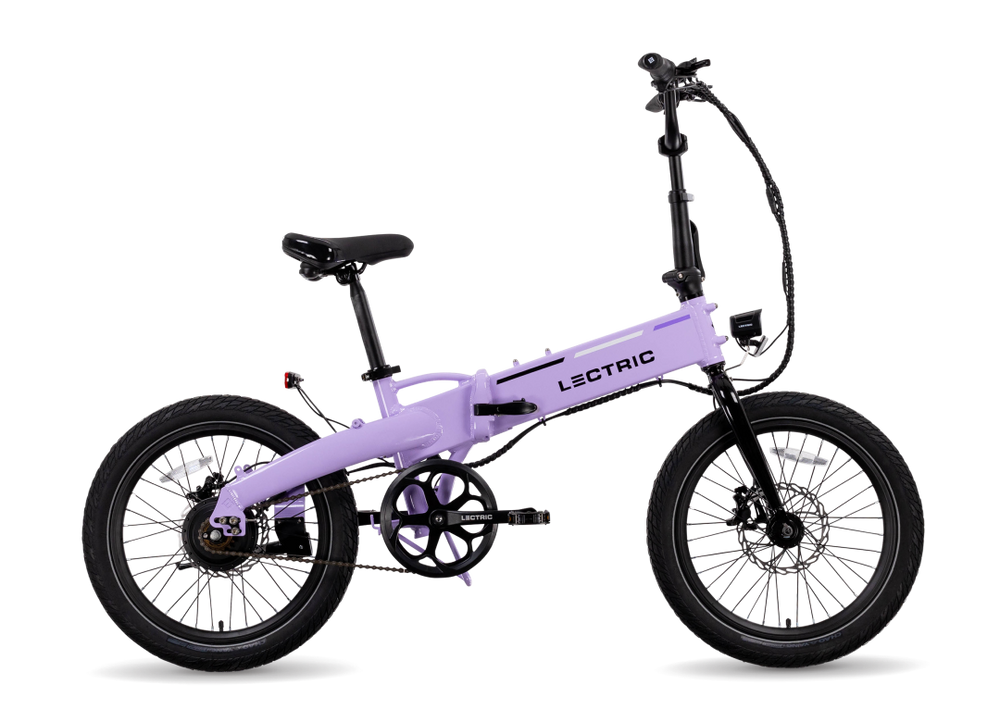 Lectric XP Lite 2 electric bike in Lavender Haze color, side view, isolated on white background