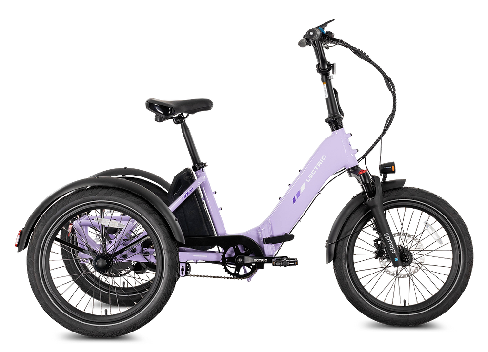 Lectric XP Trike2 electric tricycle in Lavender Haze, right side view