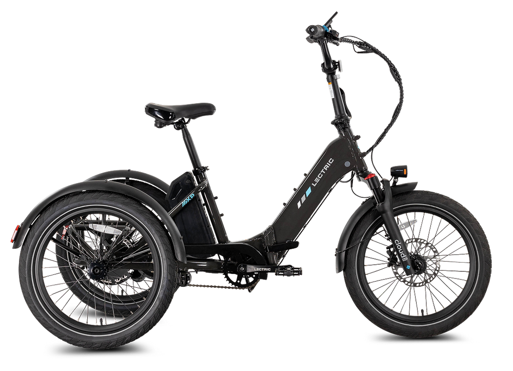 Lectric XP Trike 2 electric tricycle in Tempest Gray, side view, product image