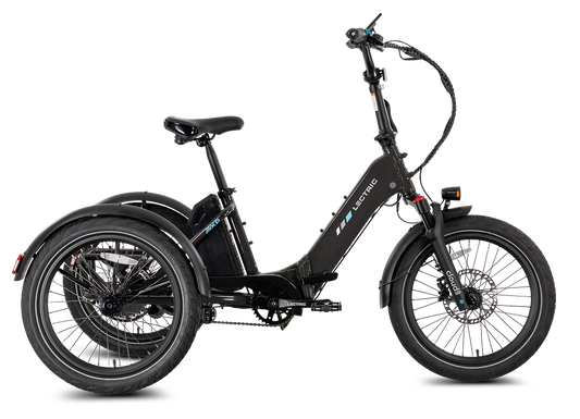 Lectric XP Trike 2 electric tricycle in Tempest Gray, side view, product image