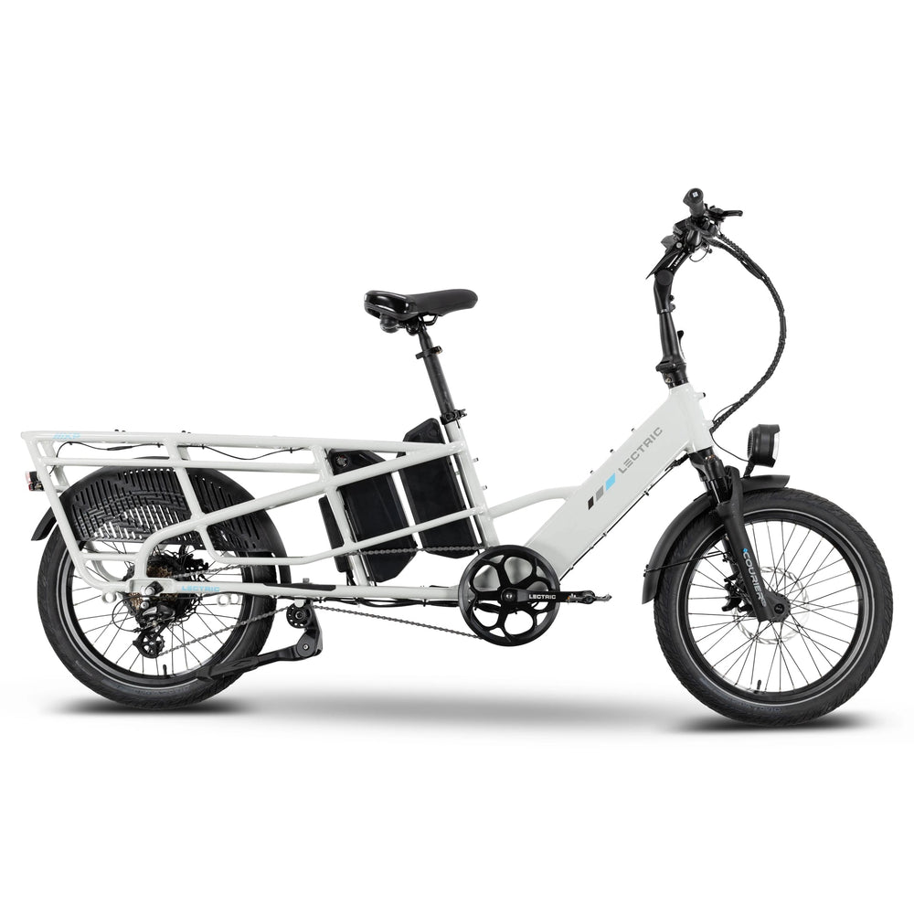 Lectric XPedition 2 electric bike in Stratus White, side view, against a plain background