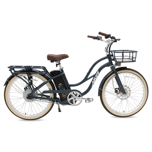 Marine blue Murf Gigi 2.0 electric bike side view against a white background