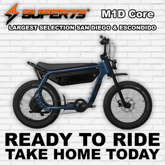 Super73 M1D Core electric bike in Slate color, side view, on a white background