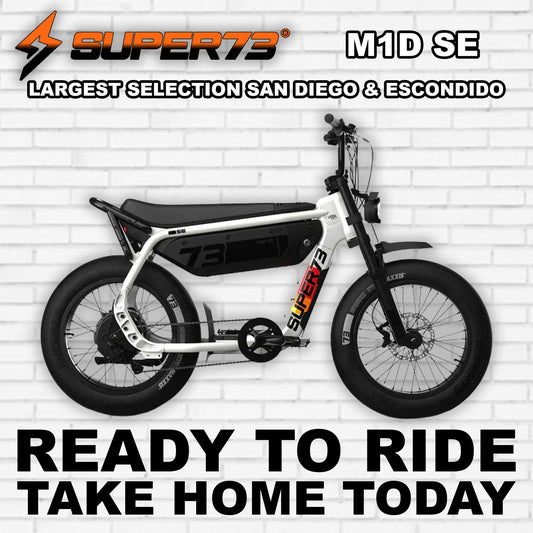 Super73 M1D SE eBike in R2R Baja color, side view, displayed on a white background