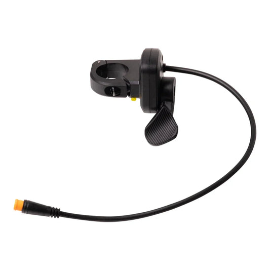 Lectric eBike left thumb throttle, model 108X-5, black plastic component with attached wiring, shown on a white background.