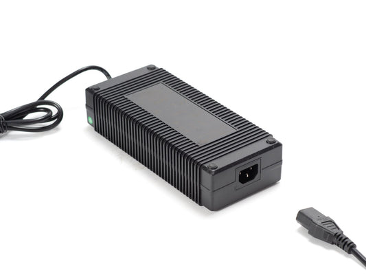 Ebox charger for 60V Ebox2 and Dragster models, 2A Dragster battery charger, compatible with Ebox2862 ebike batteries, displayed at Super Shop.