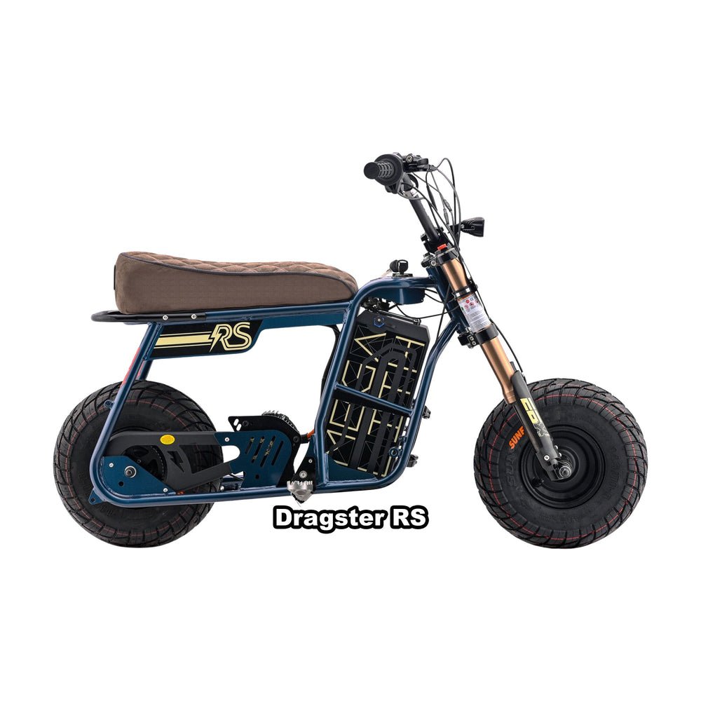 Stomp Ebox Dragster RS electric dirt bike, Navy Blue, boxed for shipping