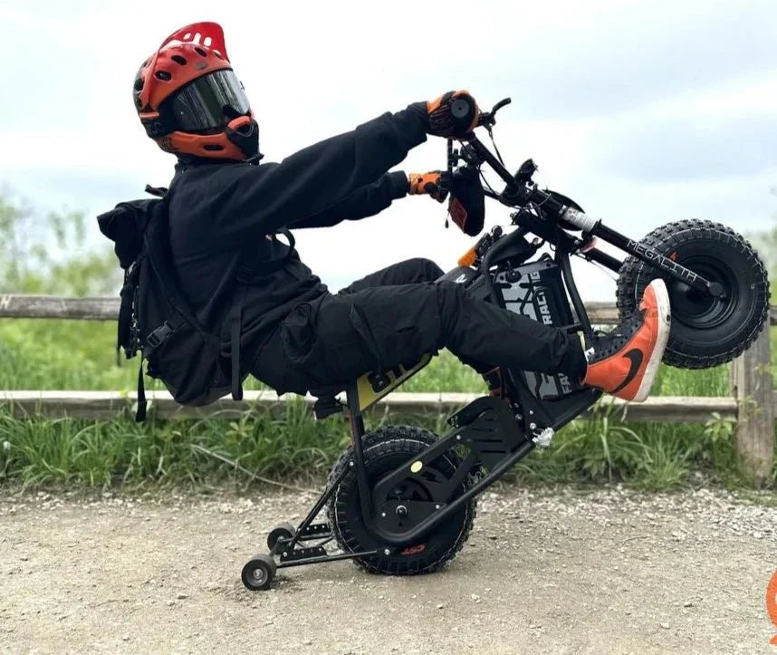 High-performance wheelie bar for ebox dragster electric bike, shown as a sturdy accessory designed for enhanced stability, available at ebox ebike super shop.