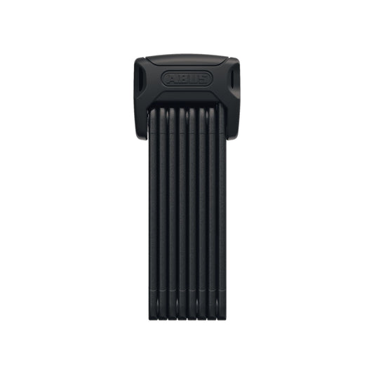 Close-up view of the Abus Bordo Big 6000K eBike lock attached to an eMOTO eBike, highlighting the lock's sturdy metal links and secure mounting on the bike frame.