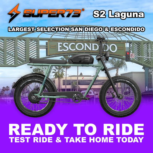 Super73 S2 Laguna eBike in green, side view, ready to ride, against a plain background