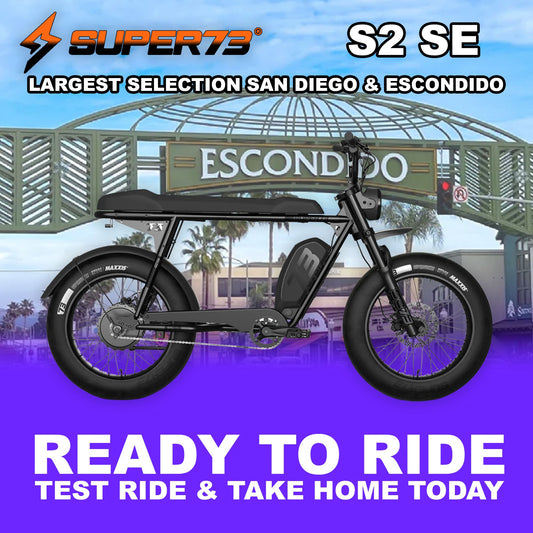 Super73 S2 SE Legacy Series eMOTO eBike in Blackout color, side view, ready to ride, product image with model number 810206242148