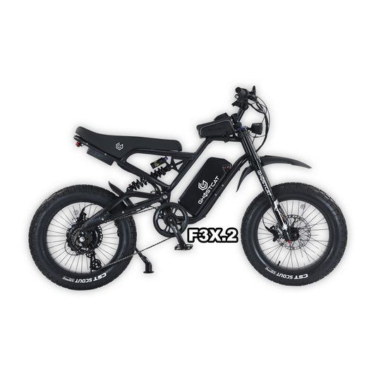 eMOTO GHOSTCAT F3X.2 Pro Blackout electric bike in box, product packaging, model number 810206240687
