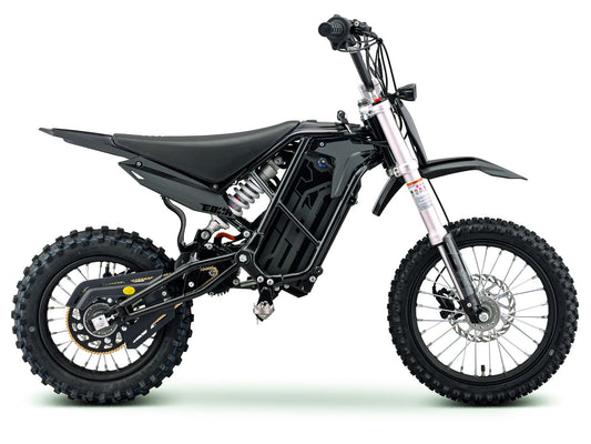 Black eMOTO Stomp Ebox V3 72 RS electric bike in its box, product image showing the bike packaged and ready for delivery.