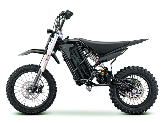 Black eMOTO Stomp Ebox V3 72 RS electric bike in its box, product image showing packaging and bike in black color.