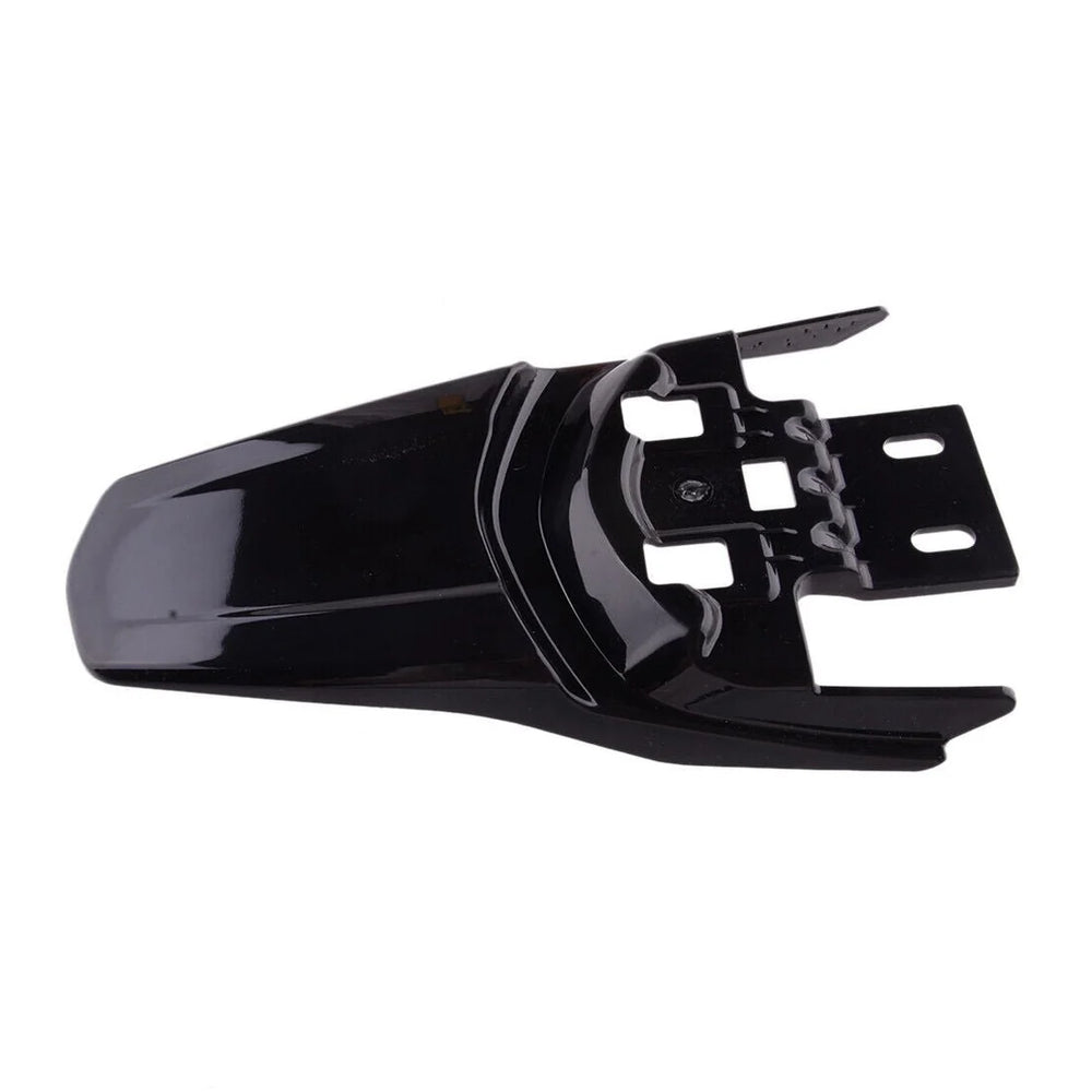 Surron Light Bee rear fender, black plastic, shown from a side angle against a white background.