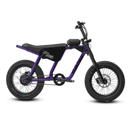 eMOTO eBike Strike Rhino in Grape Soda color, side view, against a plain background