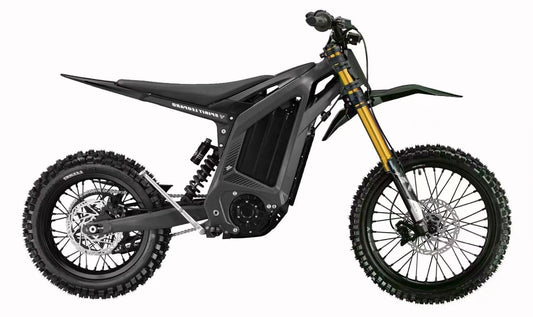 Black eMOTO Arctic Leopard Spirit Leopard XF Pro Super electric motorcycle, side view, pre-order for January 2026