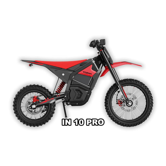 eMOTO Yozma IN 10 PRO electric scooter in red, shown in its box