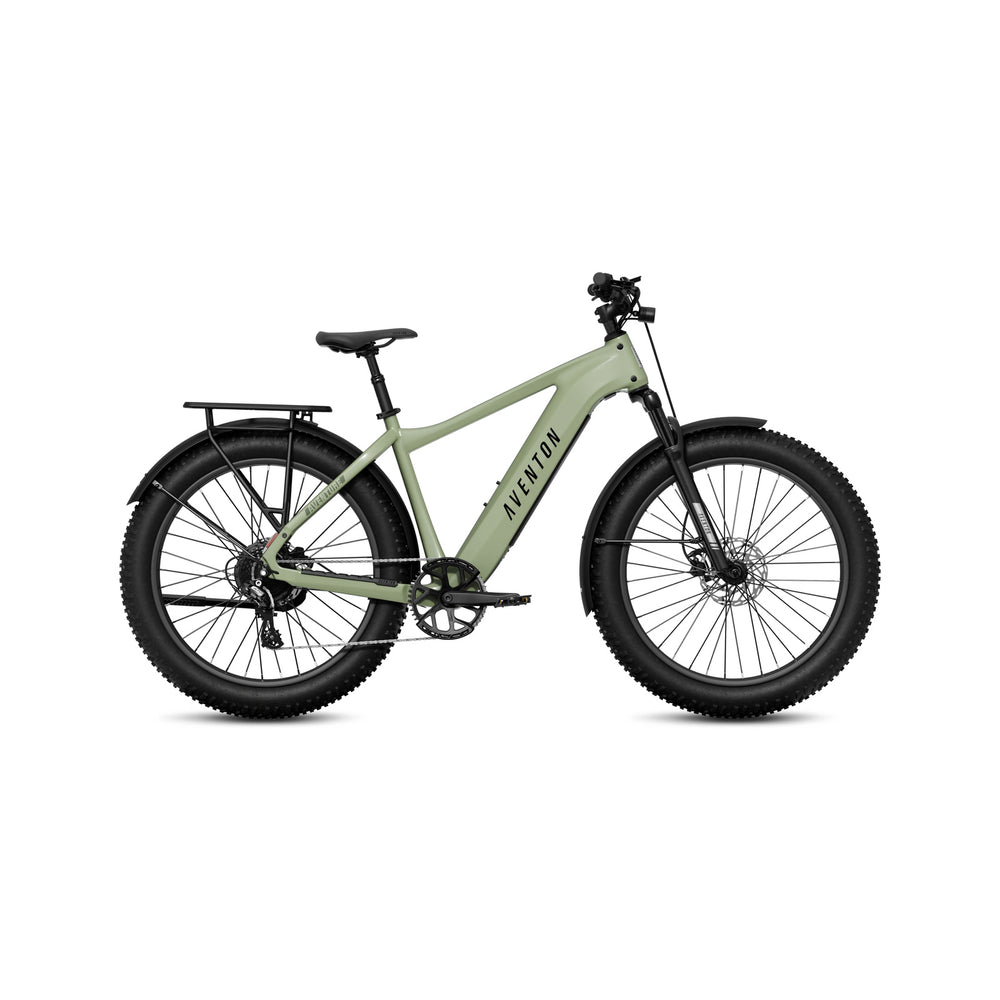 Aventon Aventure 3 electric bike in Step Over frame, Matcha color, side view