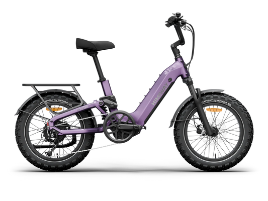 Himiway D5 2.0 eBike in Nebula Mist color, 20-inch wheels, side view, product image