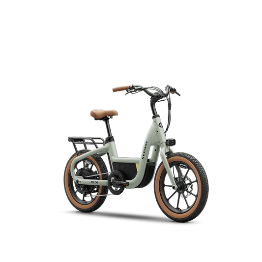 A Segway Muxi eBike in Dusty Sage color, side view, showcasing its sleek frame and modern design.