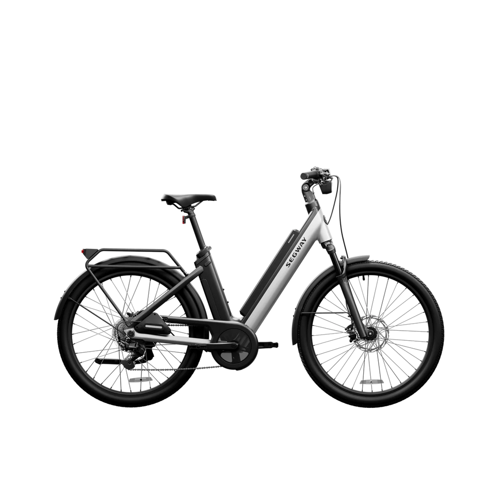 Segway Myon eBike in Skyscraper Gray, side view, against a white background
