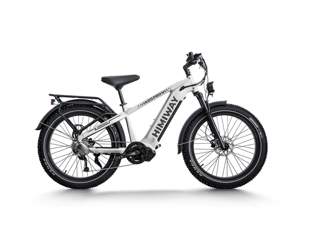 White Himiway D5 Pro Step Over electric bike, side view, displayed on a plain background.