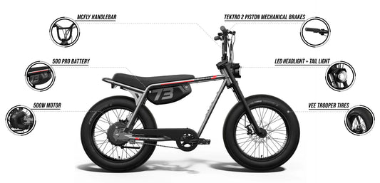 Super73 Z Miami in Metallic Aluminum, side view, in store and ready to ride at eBike Super Shop San Diego